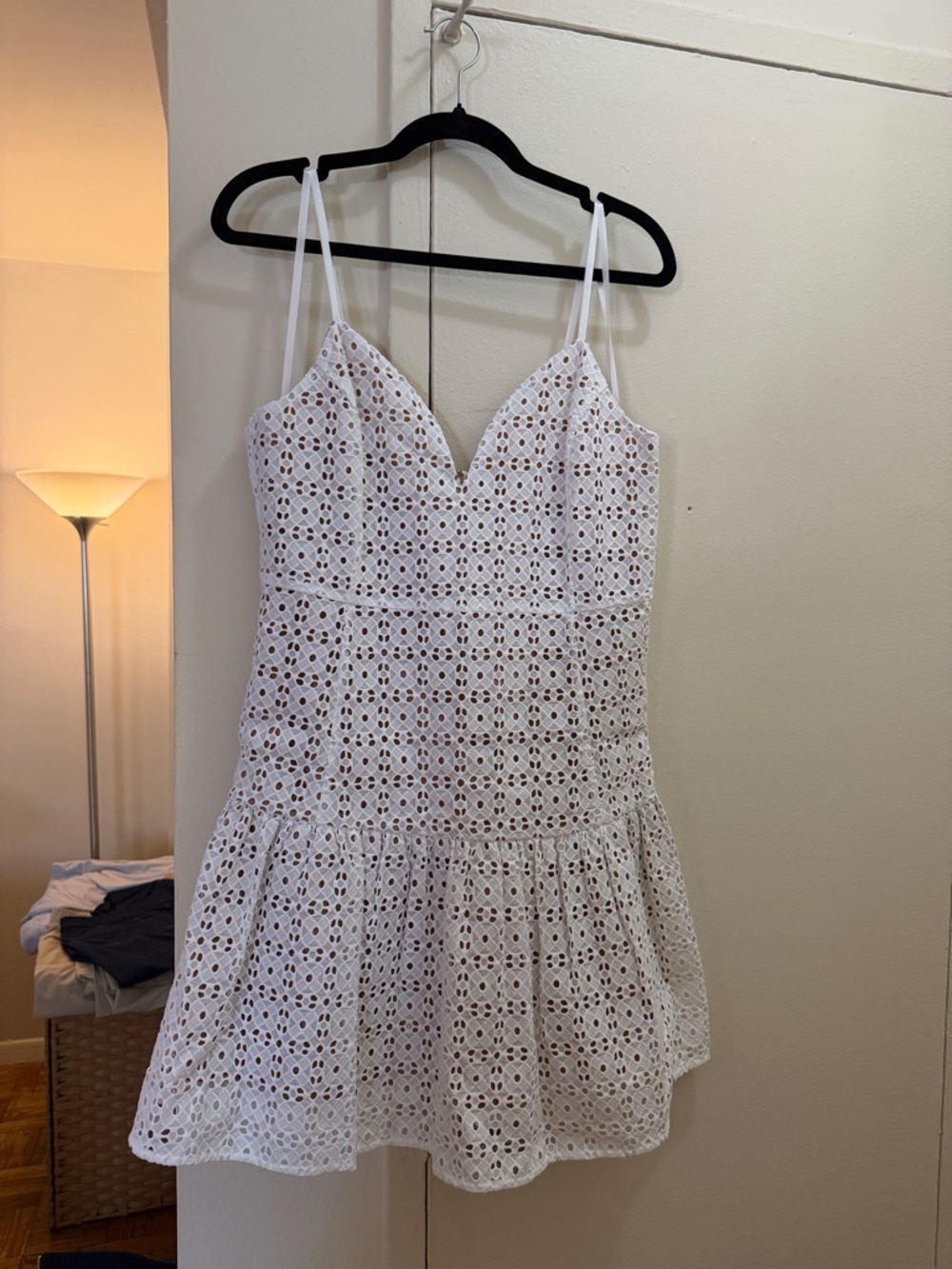 Michael Kors White Eyelet Spaghetti-Strap Summer Dress